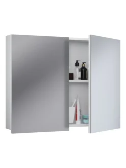 Holz Badmöbel Spiegelschrank Spiegel Badinos 60 cm in Weiß