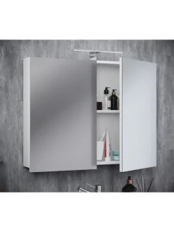 Holz Badmöbel Spiegelschrank Spiegel Badinos 60 cm in Weiß