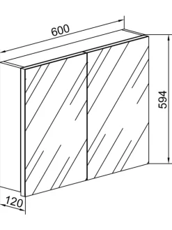 Holz Badmöbel Spiegelschrank Spiegel Badinos 60 cm in Weiß