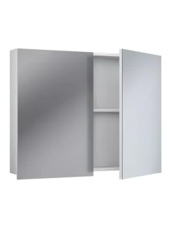 Holz Badmöbel Spiegelschrank Spiegel Badinos 80 cm in Weiß