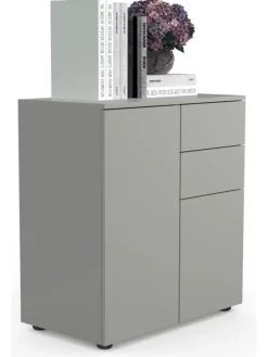 Holz Kommode Sideboard Anrichte Dalosa 4 Schublade in Grau