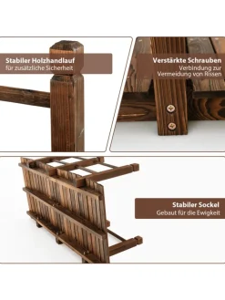 Holzbrücke 150x67x55 cm in Braun