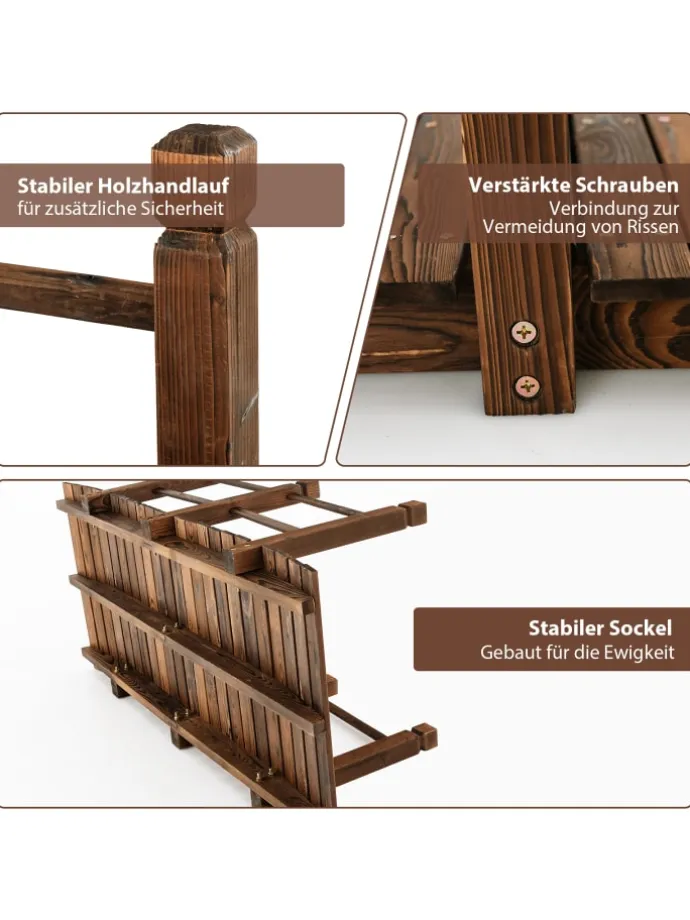 Holzbrücke 150x67x55 cm in Braun