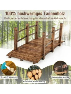 Holzbrücke 150x67x55 cm in Braun