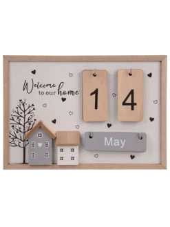 Holzkalender Tageszähler in Natur