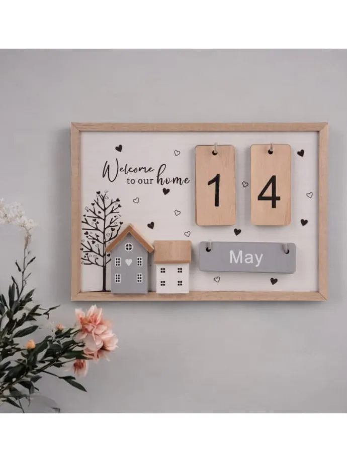 Holzkalender Tageszähler in Natur