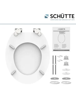 Holzkern WC-Sitz WHITE, mit Absenkautomatik