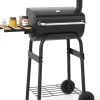 Holzkohlegrill Grillwagen 84,5 x 49 x 110,5 cm in Schwarz