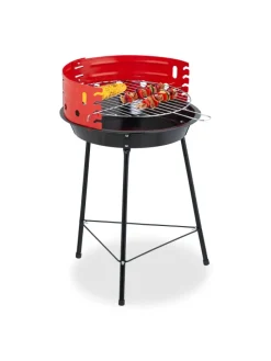 Holzkohlegrill in Schwarz/ Rot - Ø 37 cm