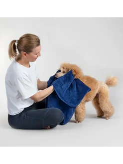 Hunde-Badetuch in Blau