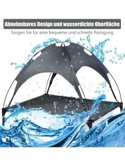 Hundebett mit Baldachin XL in Grau