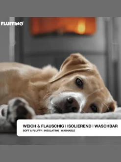 Hundedecke/Hundekissen - Wildlederimitat - Größe S (73 x 45 cm) - grau