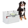 Hunde-Futterstation in Weiß - (B)60 x (H)42 x (T)30 cm