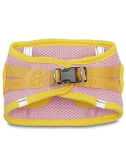 Hundegeschirr in Rosa/ Gelb - (L)26-30 cm