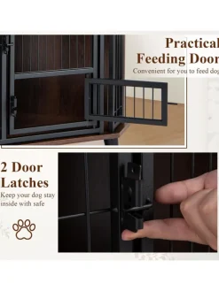 Hundehütte Eck Hundekäfig 60 x 60 x 71,5 cm in Braun