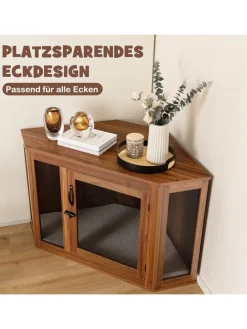 Hundehütte Eckdesign 114x60x68cm in Braun