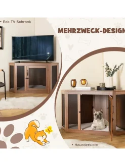 Hundehütte Eckdesign 114x60x68cm in Braun