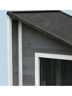 Hundehütte in Grau/ Weiß – (B)71 x (H)77 x (T)58 cm