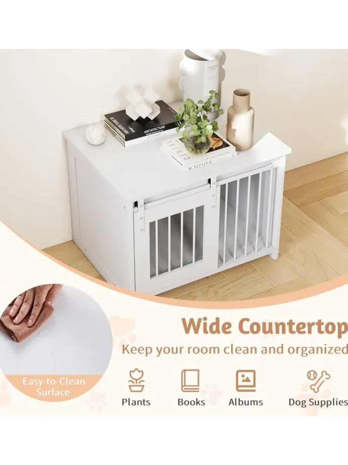 Hundekäfig 80 x 60 x 60 cm in Weiß