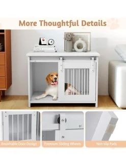 Hundekäfig 80 x 60 x 60 cm in Weiß