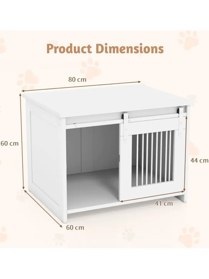Hundekäfig 80 x 60 x 60 cm in Weiß