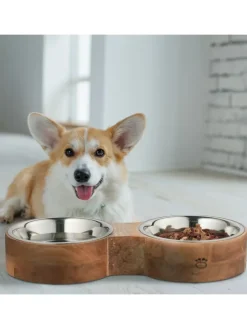 Hundenapfbar in Natur/ Silber - (B)48 x (H)8 x (T)22 cm