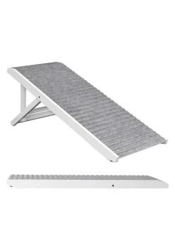 Hunderampe in Grau/ Weiß