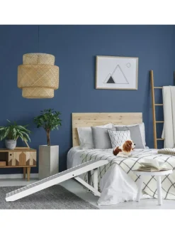 Hunderampe in Grau/ Weiß