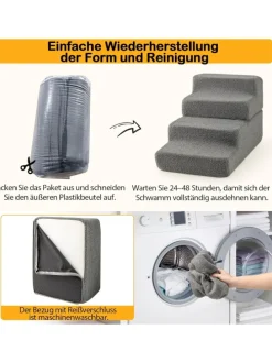 Hundetreppe 4 Stufen in Grau