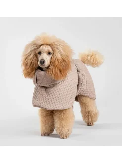 Hunde-Trockenmantel in Beige