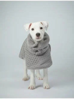 Hunde-Trockenmantel in Grau