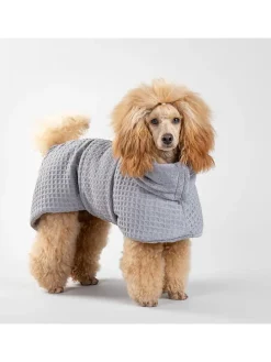 Hunde-Trockenmantel in Grau