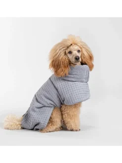 Hunde-Trockenmantel in Grau