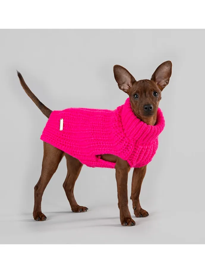 Hunde-Wollpullover in Pink