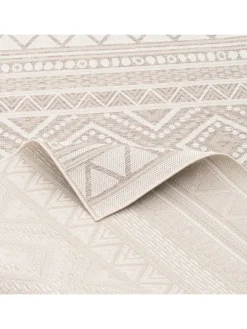 In & Outdoor Teppich Flachgewebe Ottawa Ethno in Beige