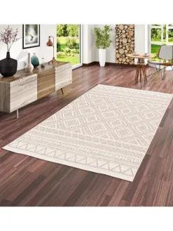 In & Outdoor Teppich Flachgewebe Ottawa Ethno in Beige