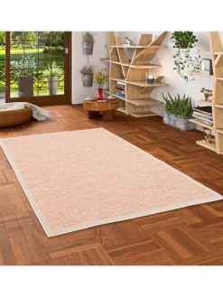 In & Outdoor Teppich Flachgewebe Ottawa Bordüre in Terracotta