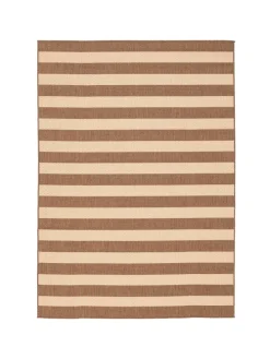 In & Outdoor Teppich Flachgewebe Valencia Streifen in Beige