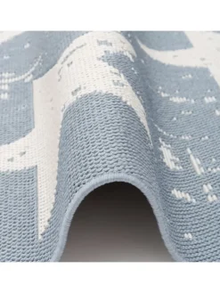 In & Outdoor Teppich Flachgewebe Marbella Sterne in Blau