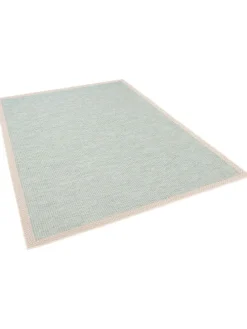 In & Outdoor Teppich Flachgewebe Ottawa Bordüre in Türkis