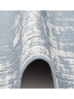 In & Outdoor Teppich Marbella Vintage Verlauf in Blau