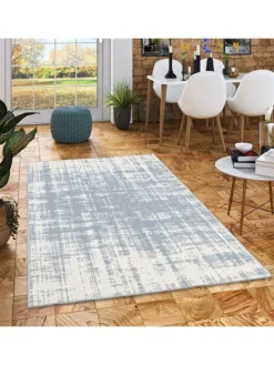 In & Outdoor Teppich Marbella Vintage Verlauf in Blau