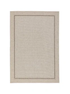 In & Outdoor Teppich Natur Panama Bordüre in Grijs