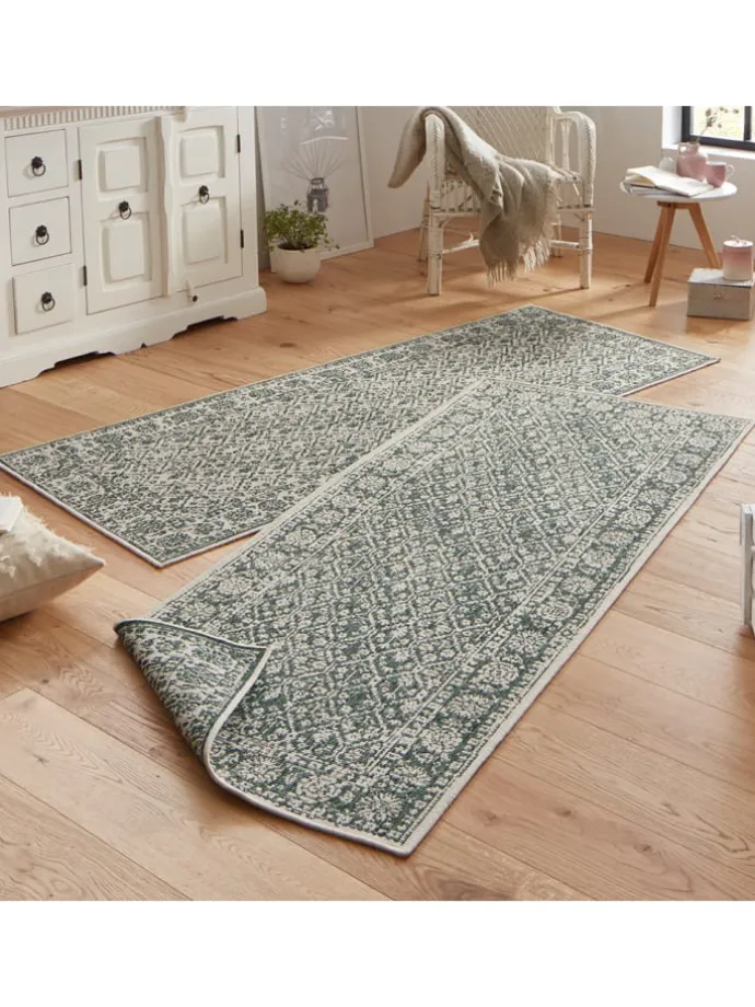 In- & Outdoor Wendeteppich Curacao Grün Creme