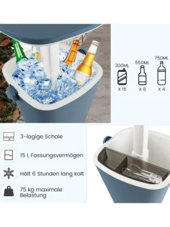 3-in-1 Kühltisch Cool Bar in Blau