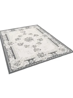 In- und Outdoor Teppich Beidseitig Cape Cod Bordüre in Grijs