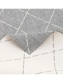 In- und Outdoor Teppich Beidseitig Newport Rauten in Grijs