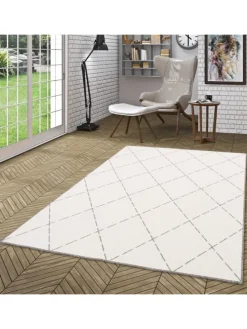 In- und Outdoor Teppich Beidseitig Newport Rauten in Grijs