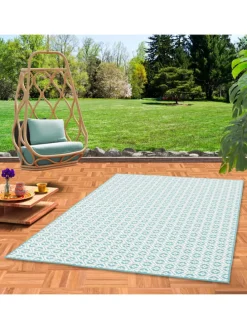 In- und Outdoor Teppich Beidseitig Cape Cod in Türkis