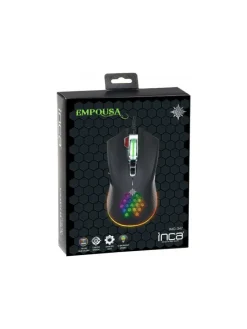 INCA IMG-347 Emmpousa RGB 7200 DPI Maktrotasten Professionelle Gaming in schwarz